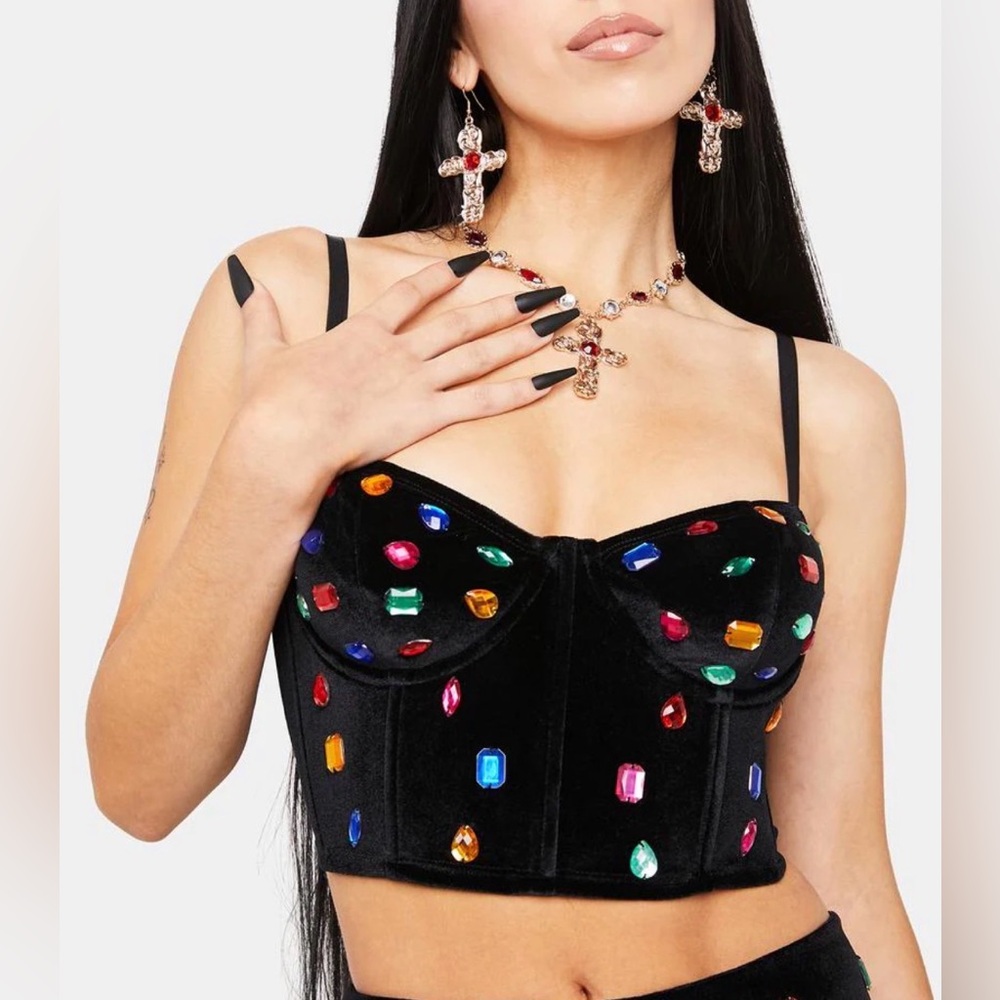 Horoscopez jeweled corset top